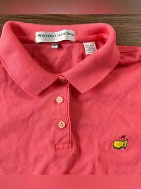 Masters Collection Ladies Shirt Pink Medium Golf Polo Embroidered Logo Augusta